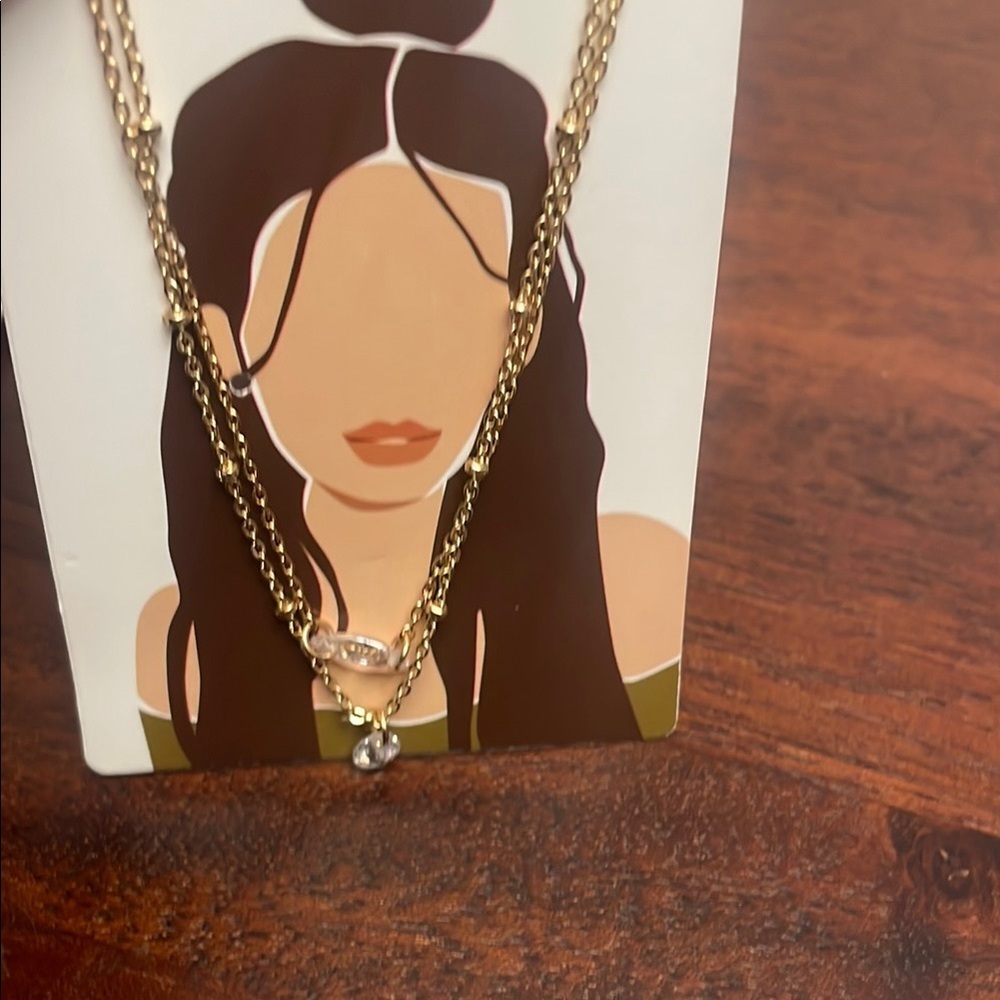 A new day Elegant Gold Layered Pendant Necklace New